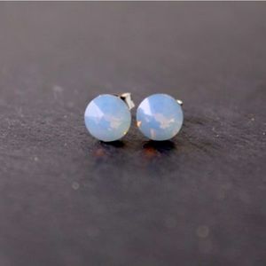 Light Blue Opal Crystal Studs